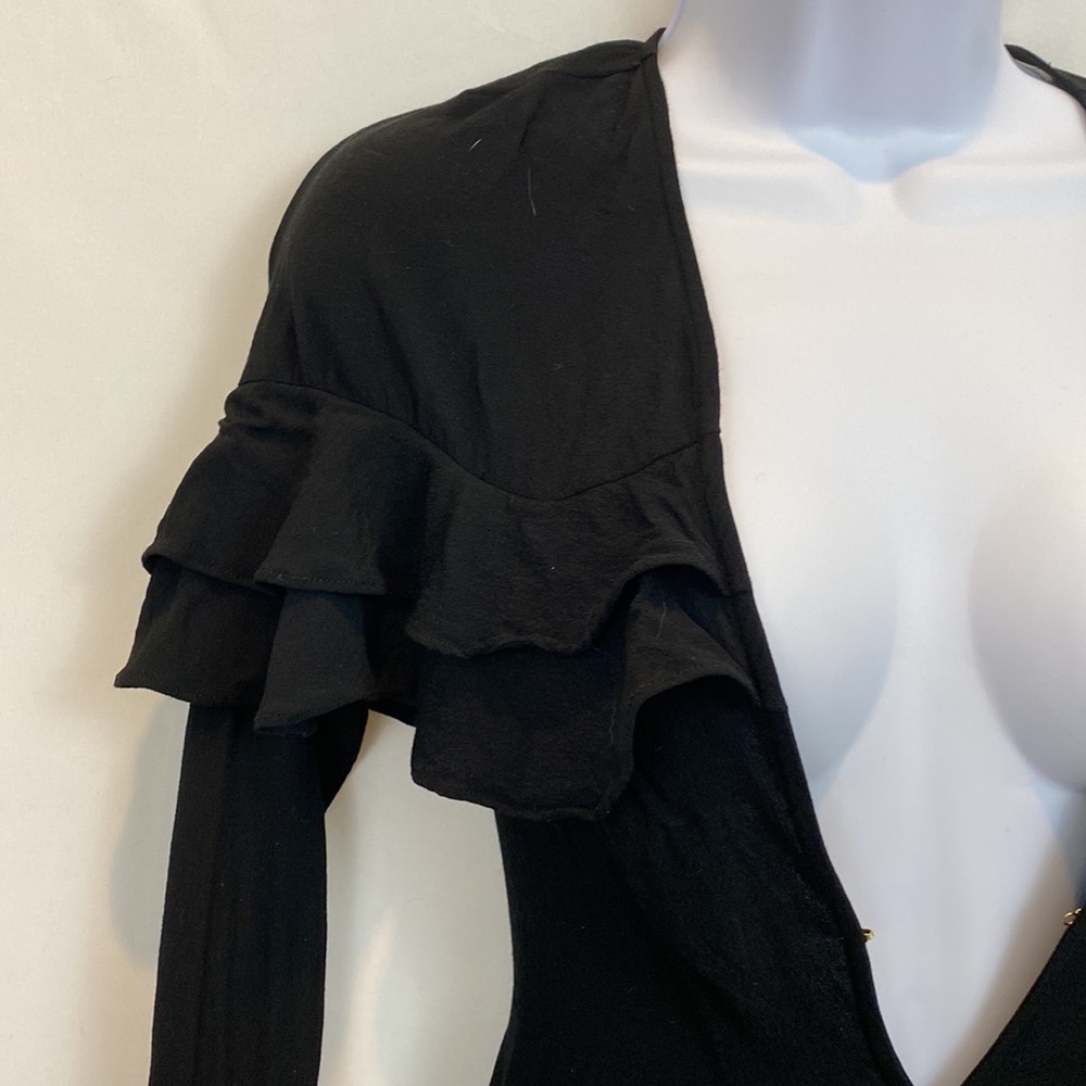 For Love and Lemons Claire Deep V mini dress size XS in black size XS - Picture 7 of 16